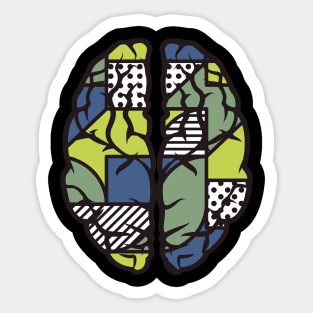 Abstract Brain Geometric Brain Shapes Sticker